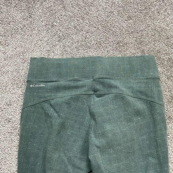 Columbia Leggings Womens Medium Green Capri Pockets Slim Outdoor Gym Running - Picture 13 of 14